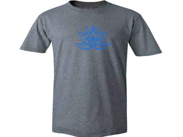 Lotus - Buddhist, yoga symbols gray t shirt